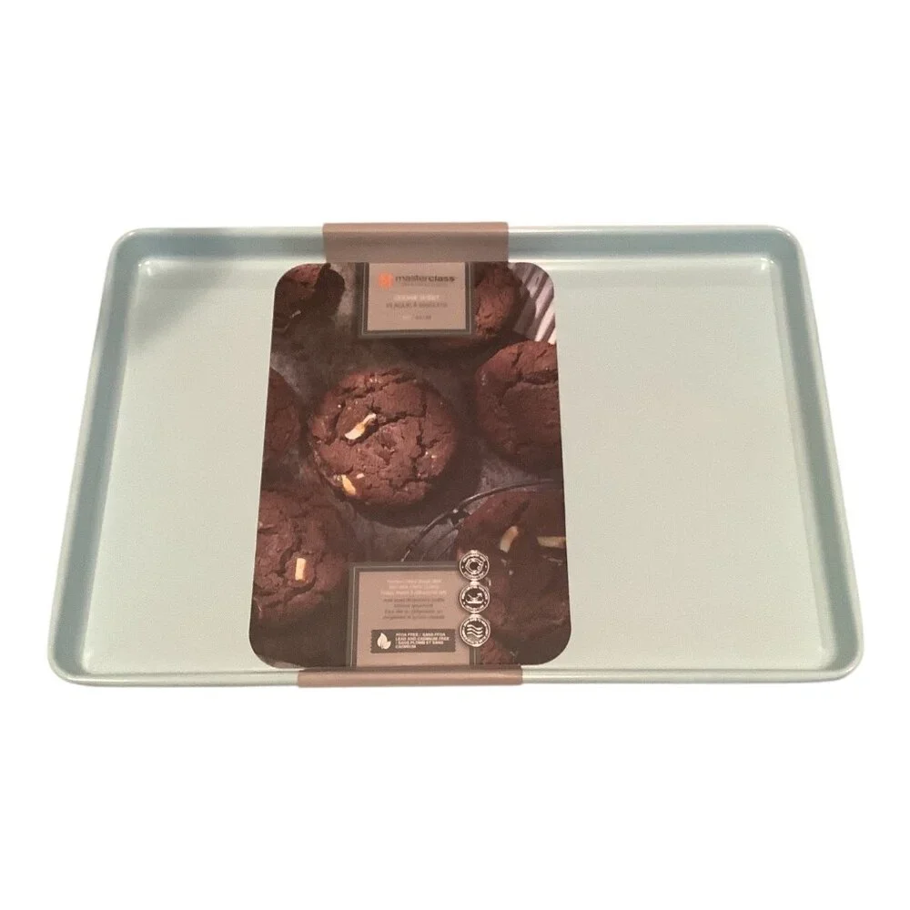 MasterClass Cookie Sheet Baking Tray Non-Stick Heavy Duty 17 In Aqua‎ Finish